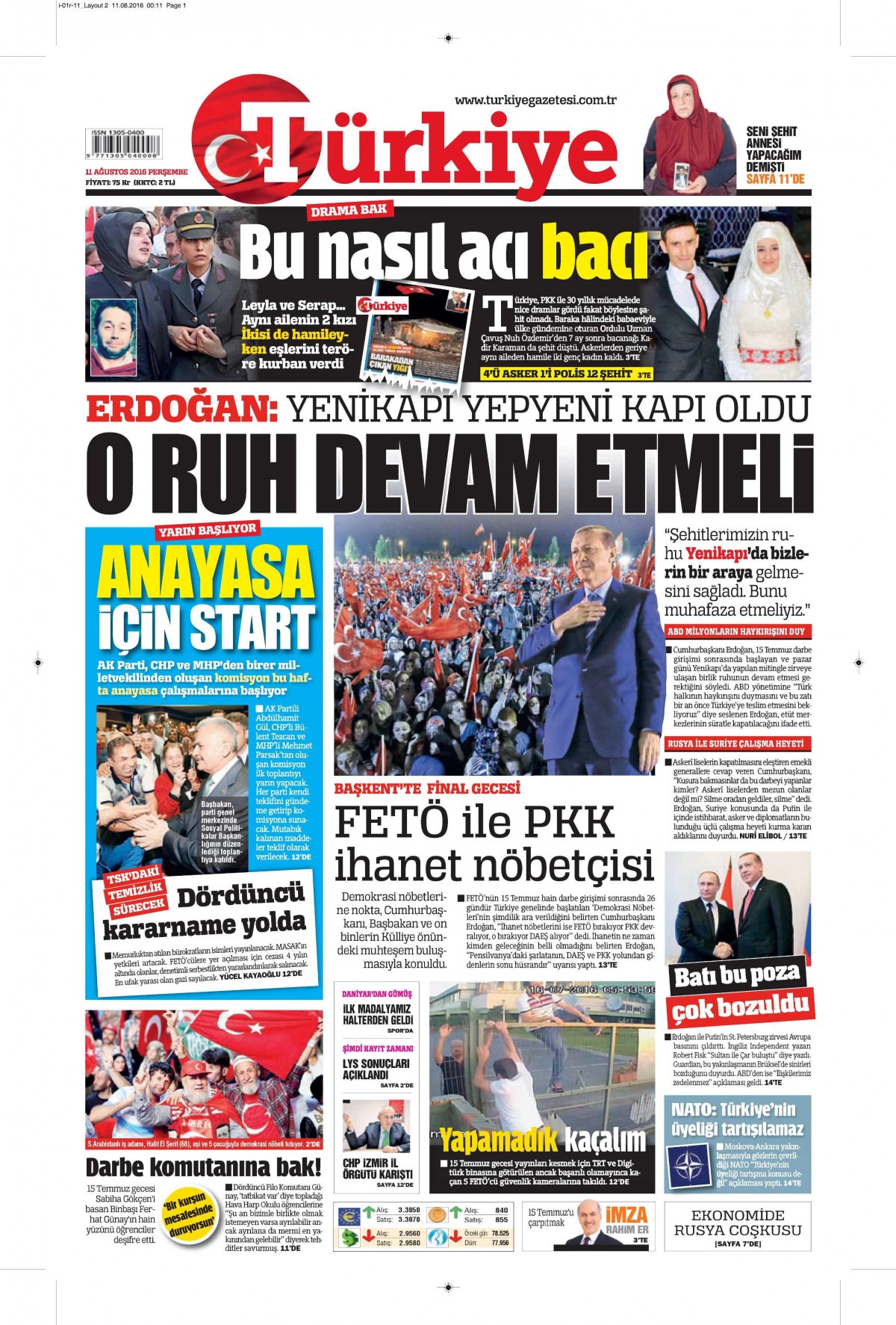 11 Ağustos 2016 gazete manşetleri - 782