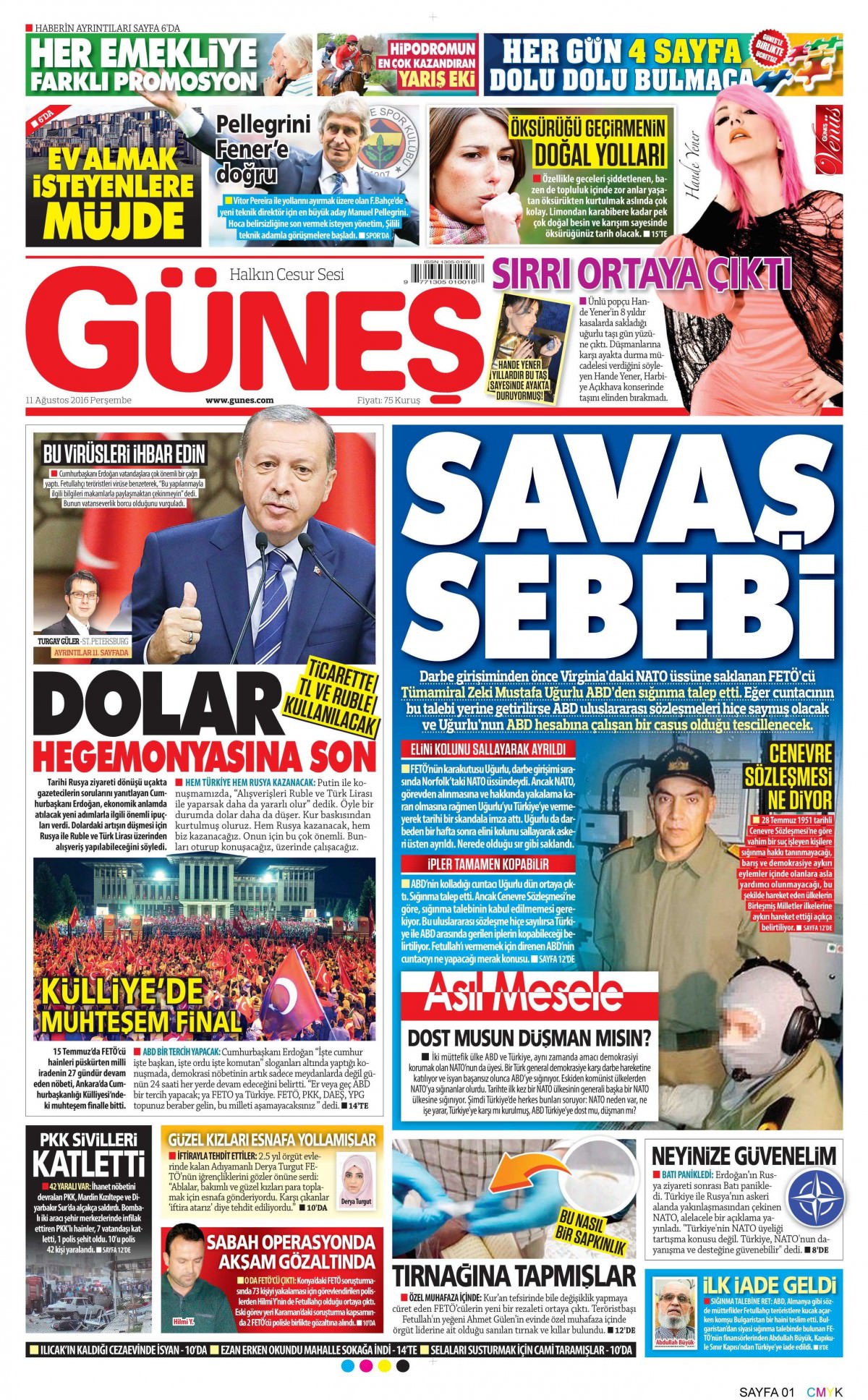 11 Ağustos 2016 gazete manşetleri - 723