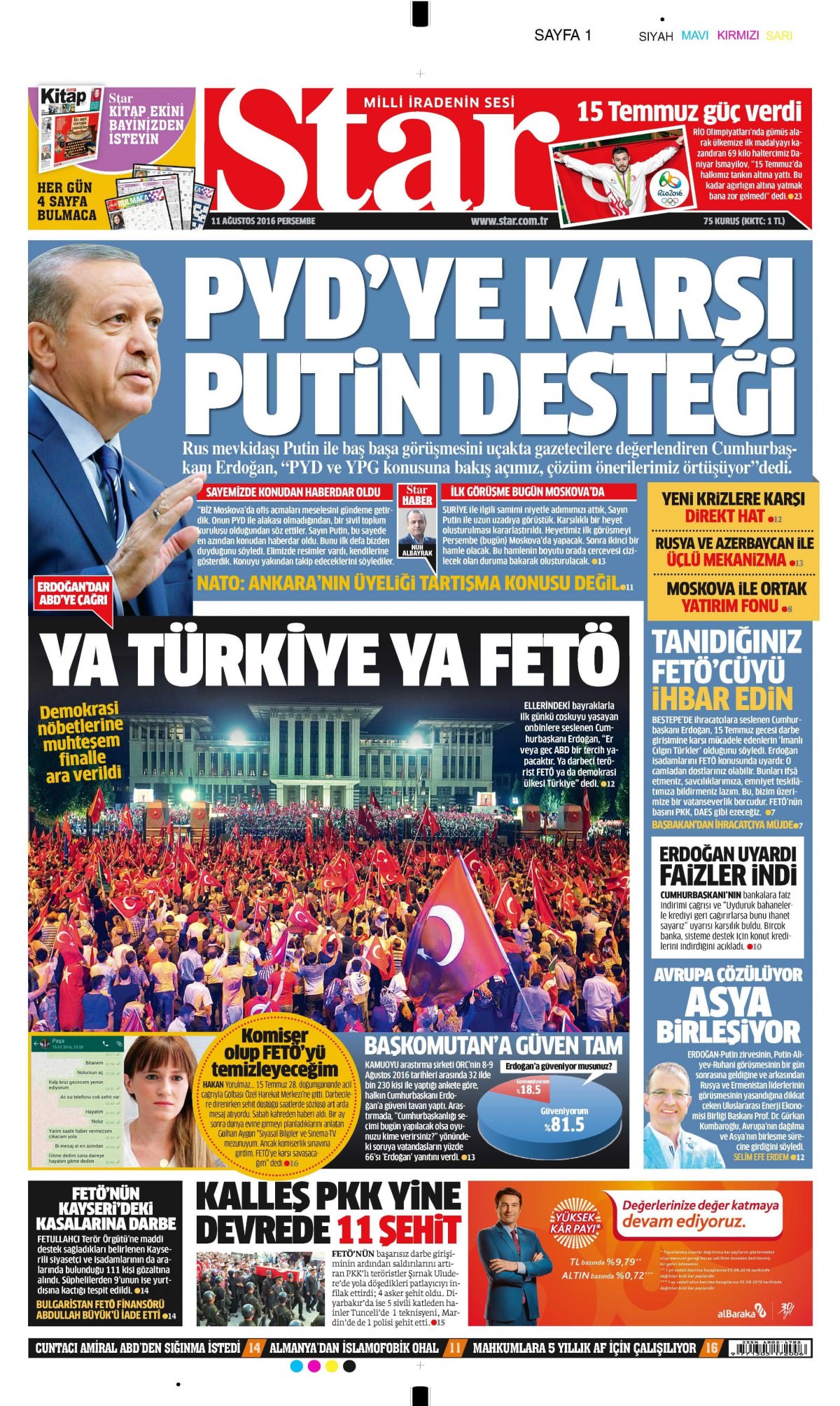 11 Ağustos 2016 gazete manşetleri - 633