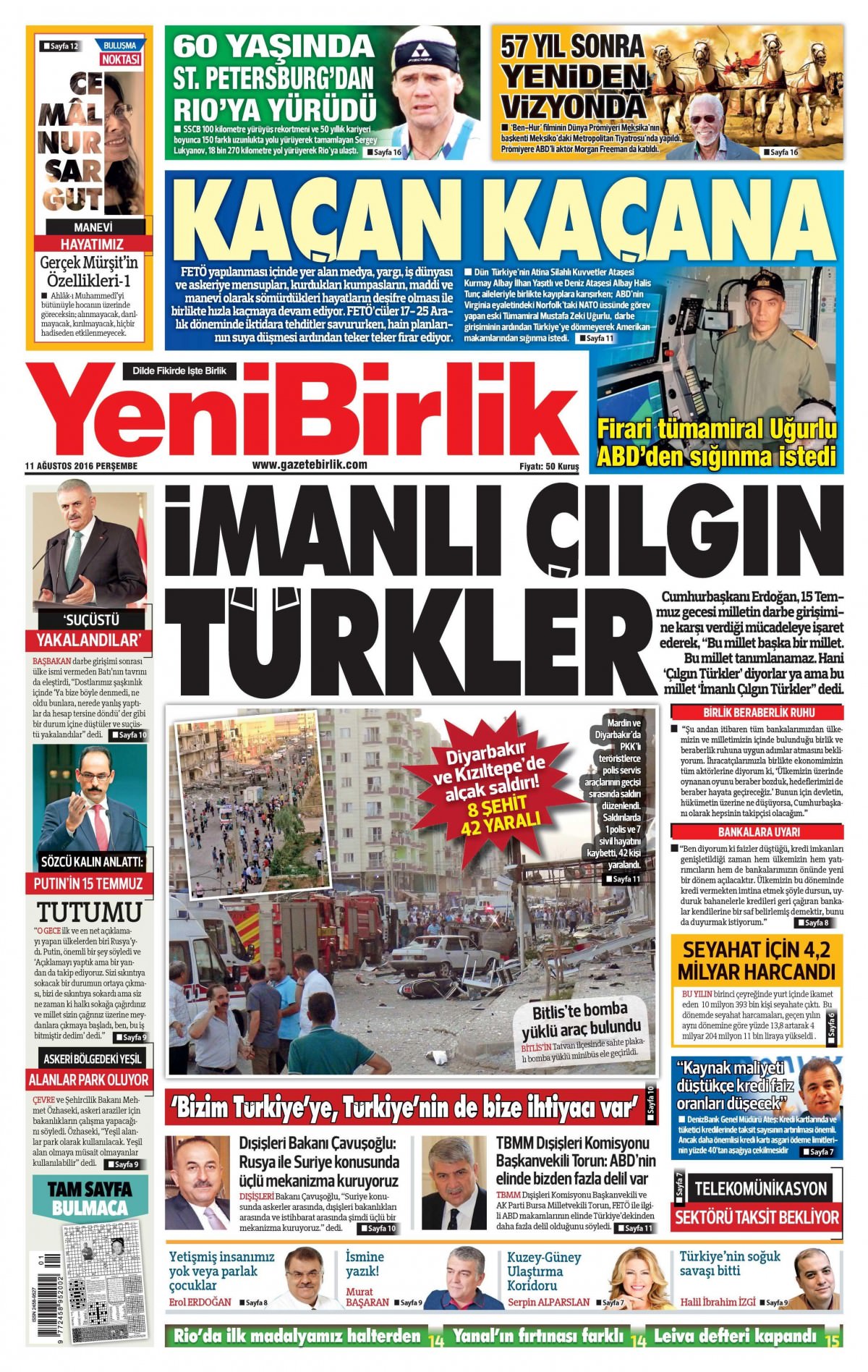 11 Ağustos 2016 gazete manşetleri - 846