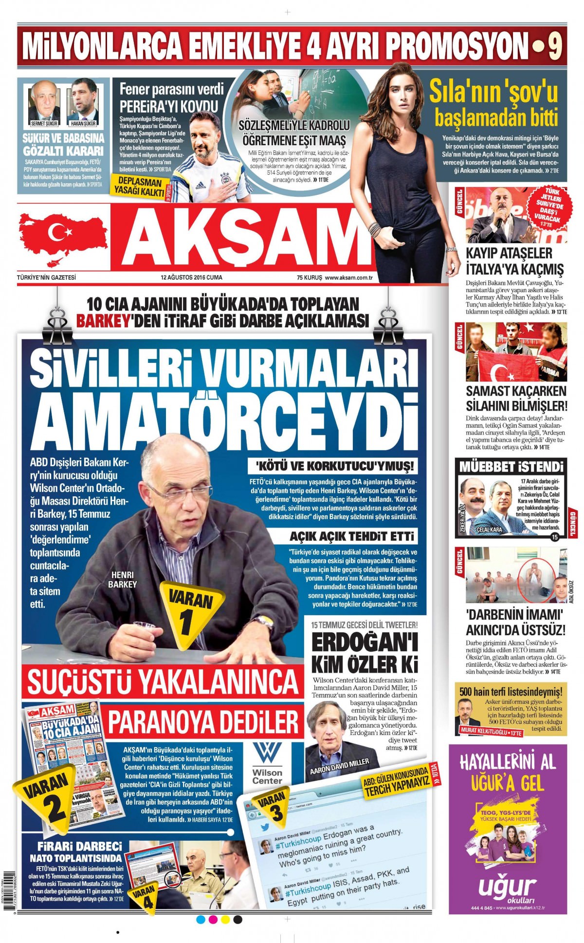 12 Ağustos 2016 gazete manşetleri - 667