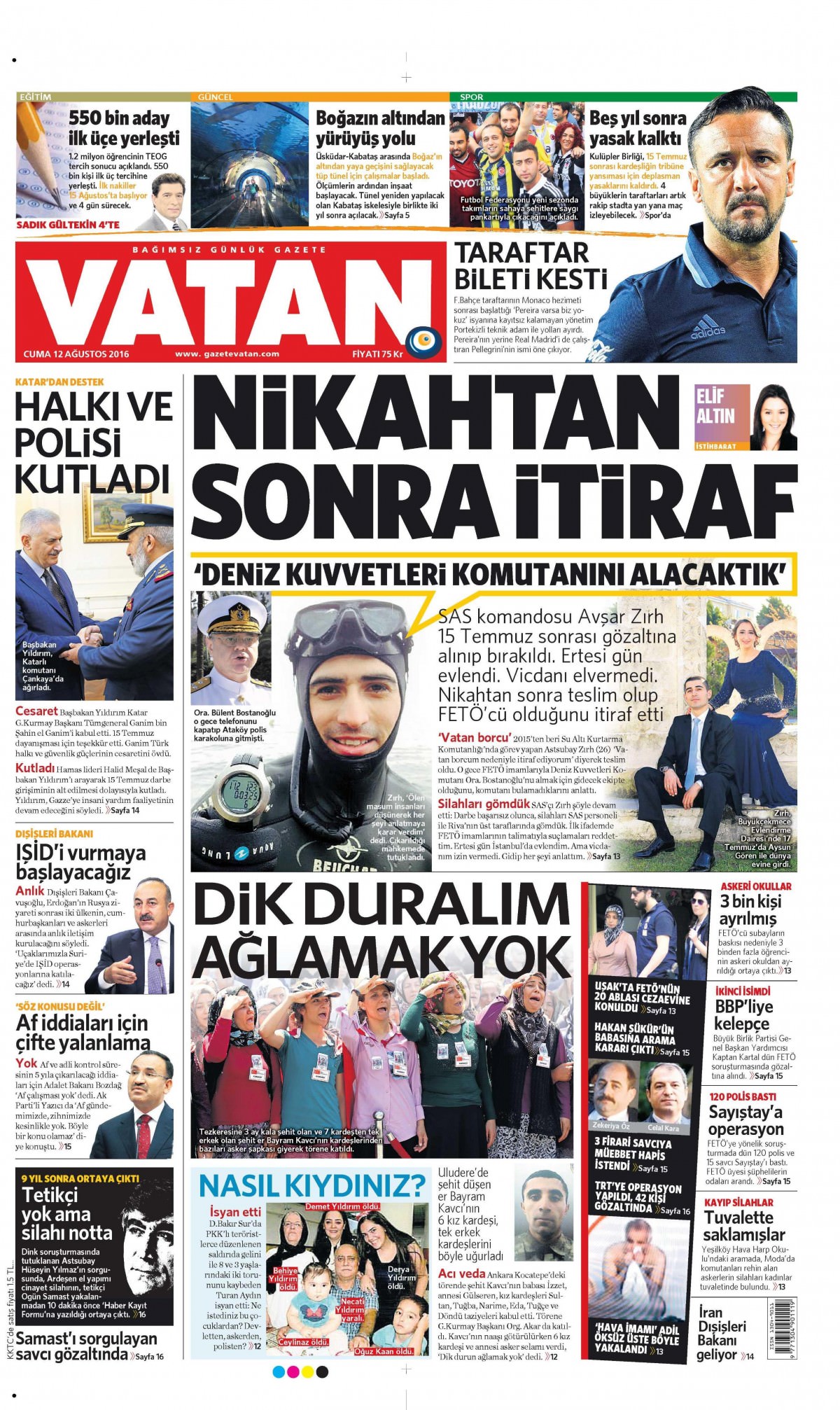 12 Ağustos 2016 gazete manşetleri - 775