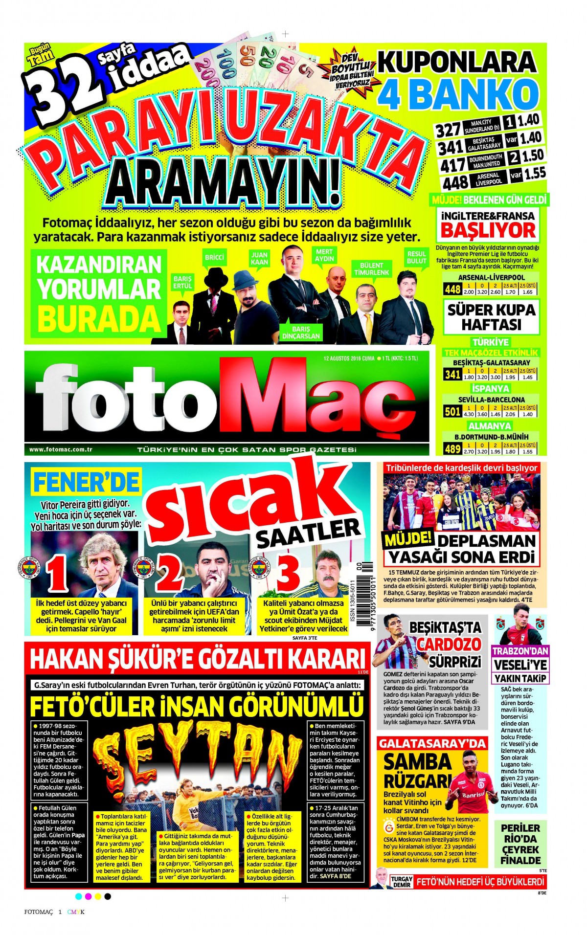 12 Ağustos 2016 gazete manşetleri - 818