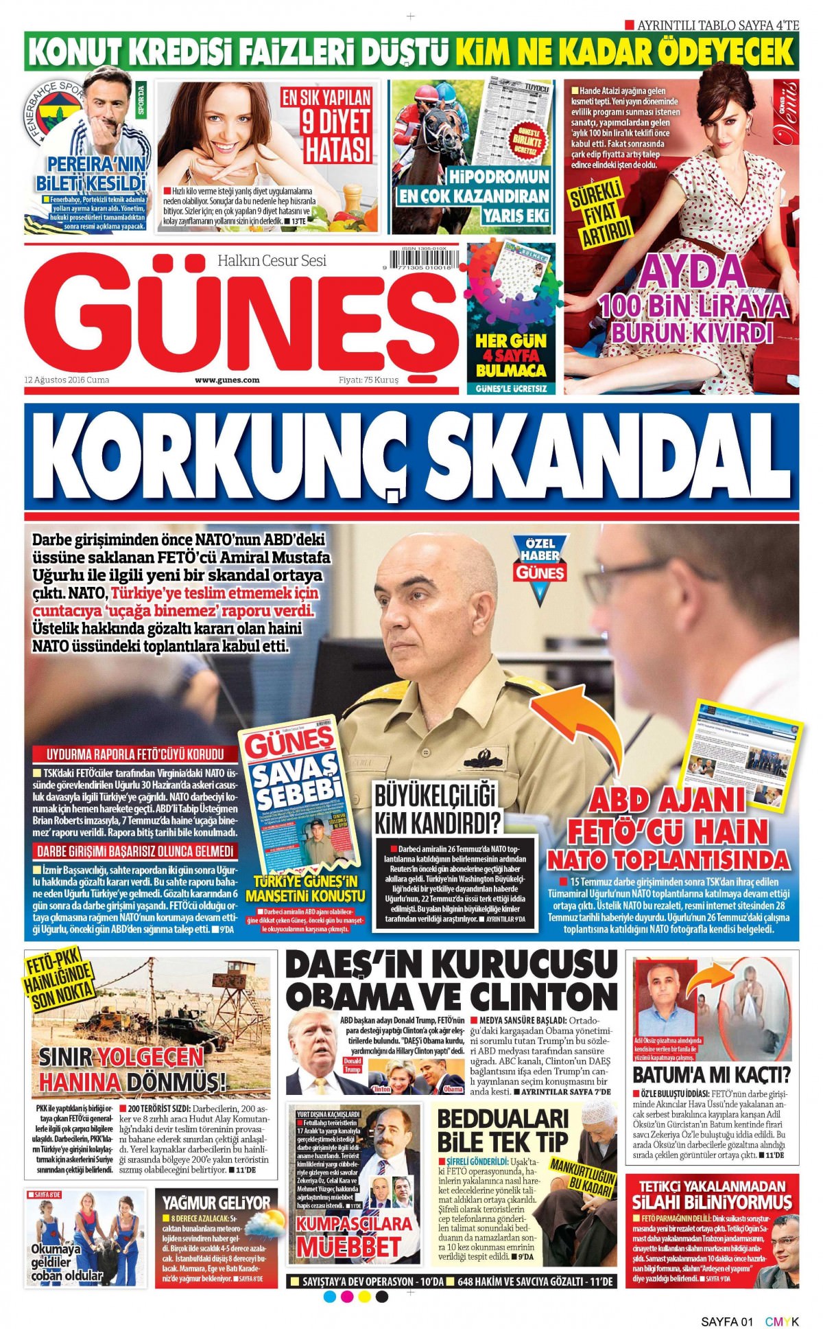 12 Ağustos 2016 gazete manşetleri - 591