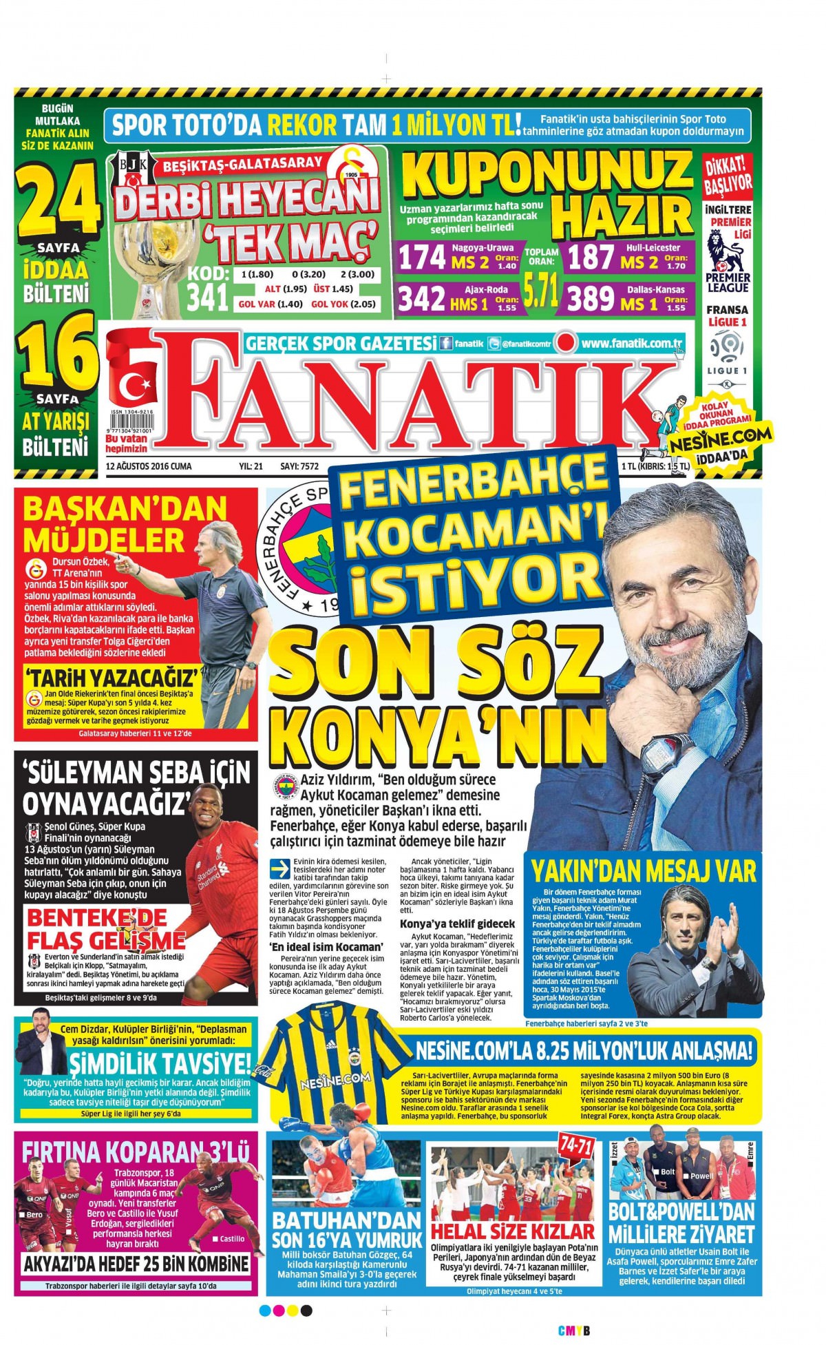 12 Ağustos 2016 gazete manşetleri - 643