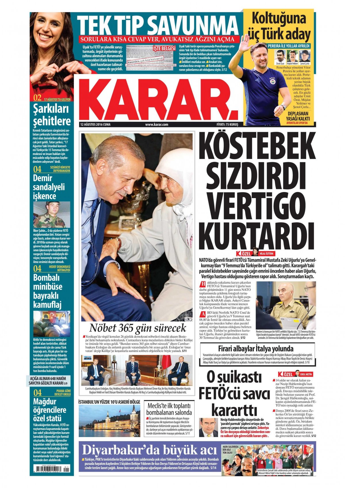 12 Ağustos 2016 gazete manşetleri - 746