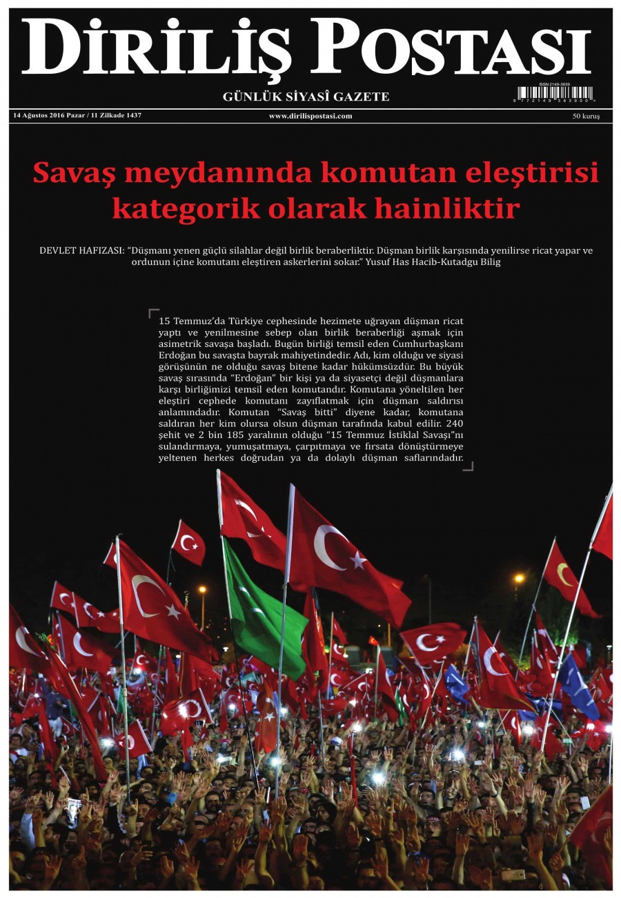 14 Ağustos 2016 gazete manşetleri - 679