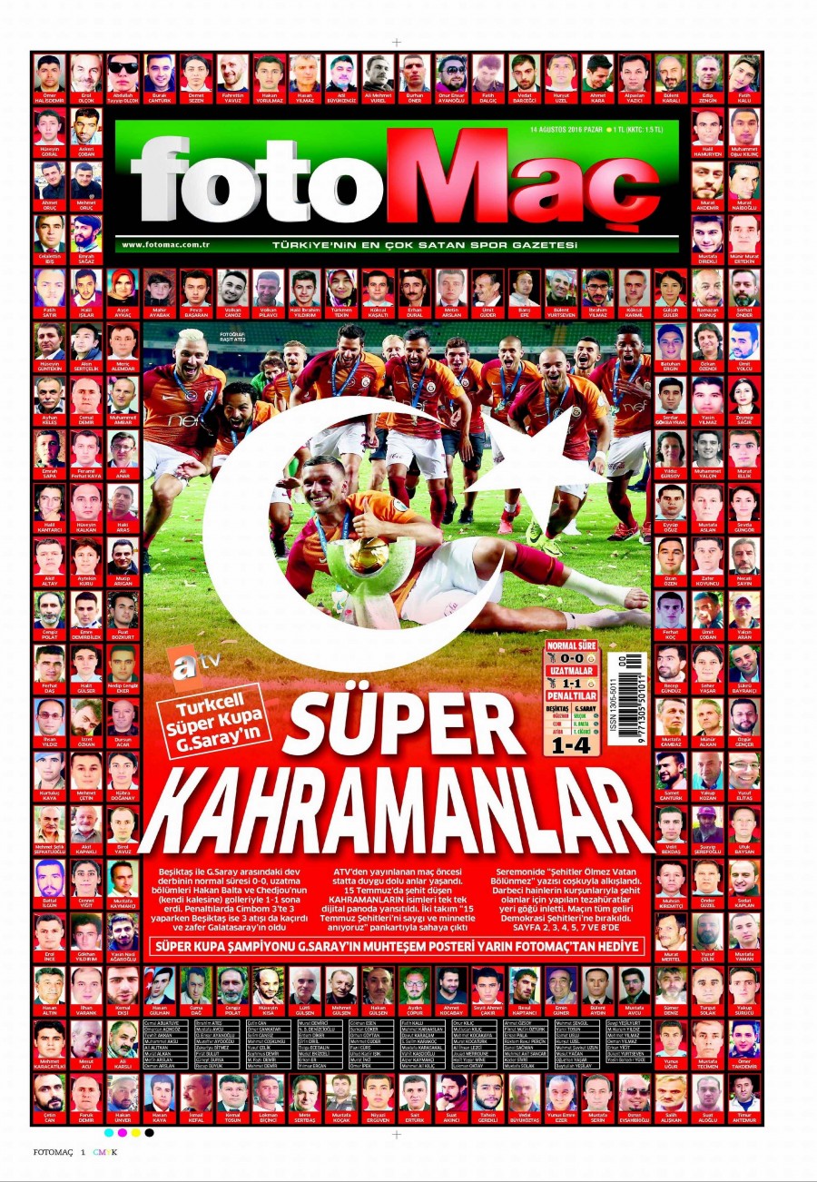 14 Ağustos 2016 gazete manşetleri - 882