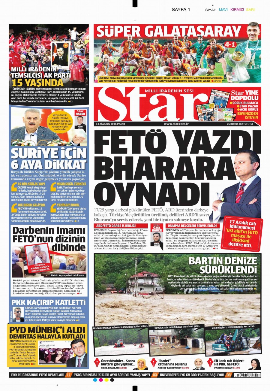 14 Ağustos 2016 gazete manşetleri - 519