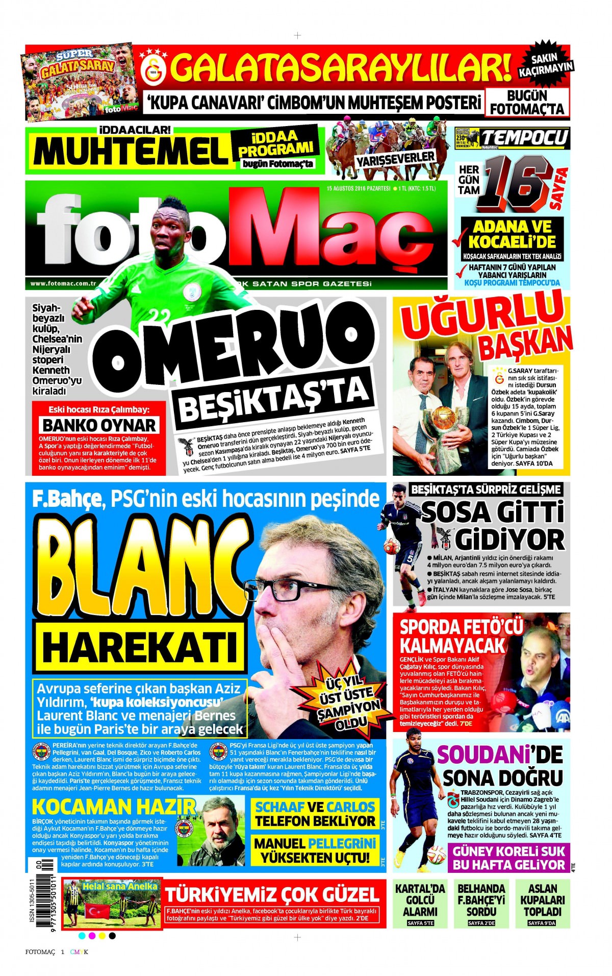 15 Ağustos 2016 gazete manşetleri - 937