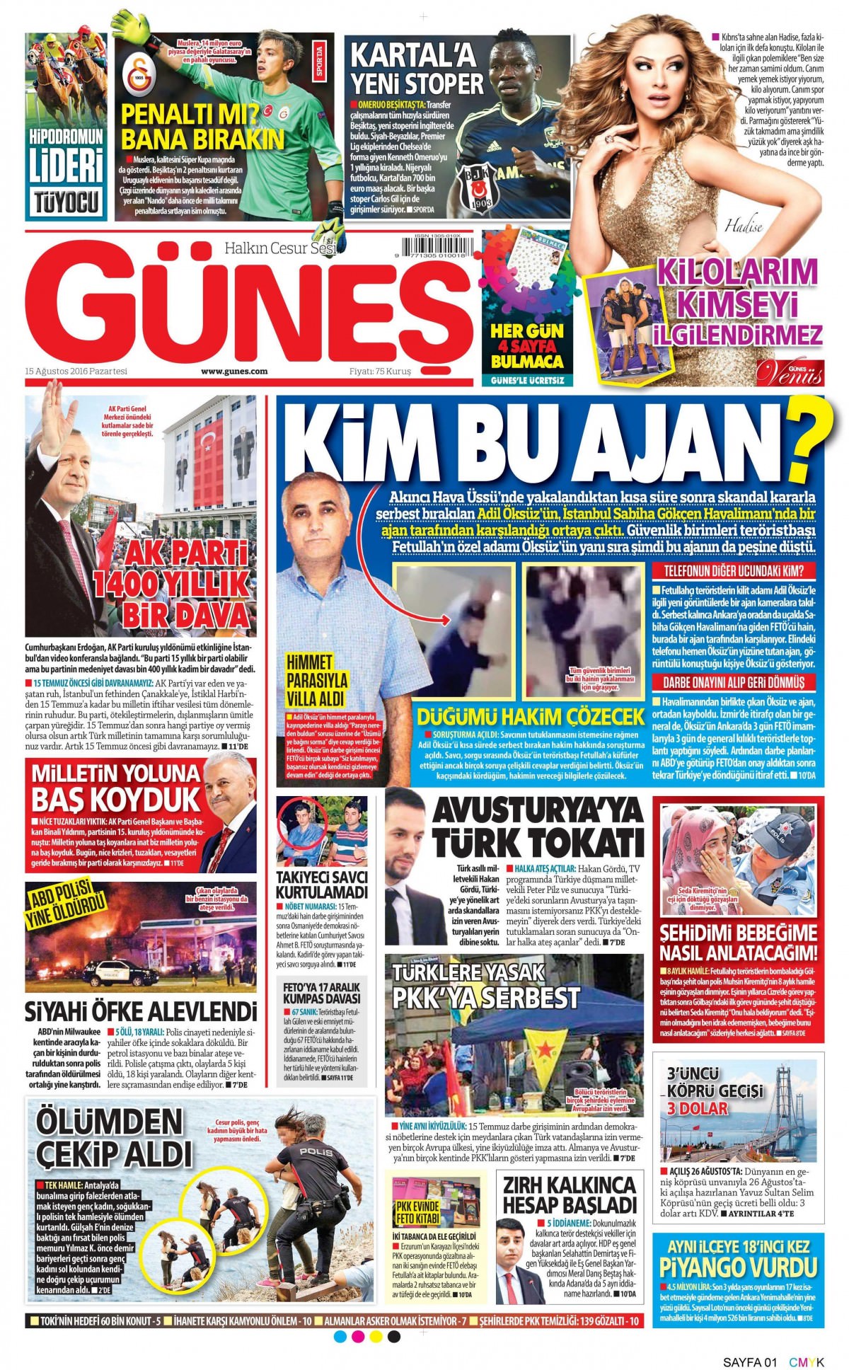 15 Ağustos 2016 gazete manşetleri - 886