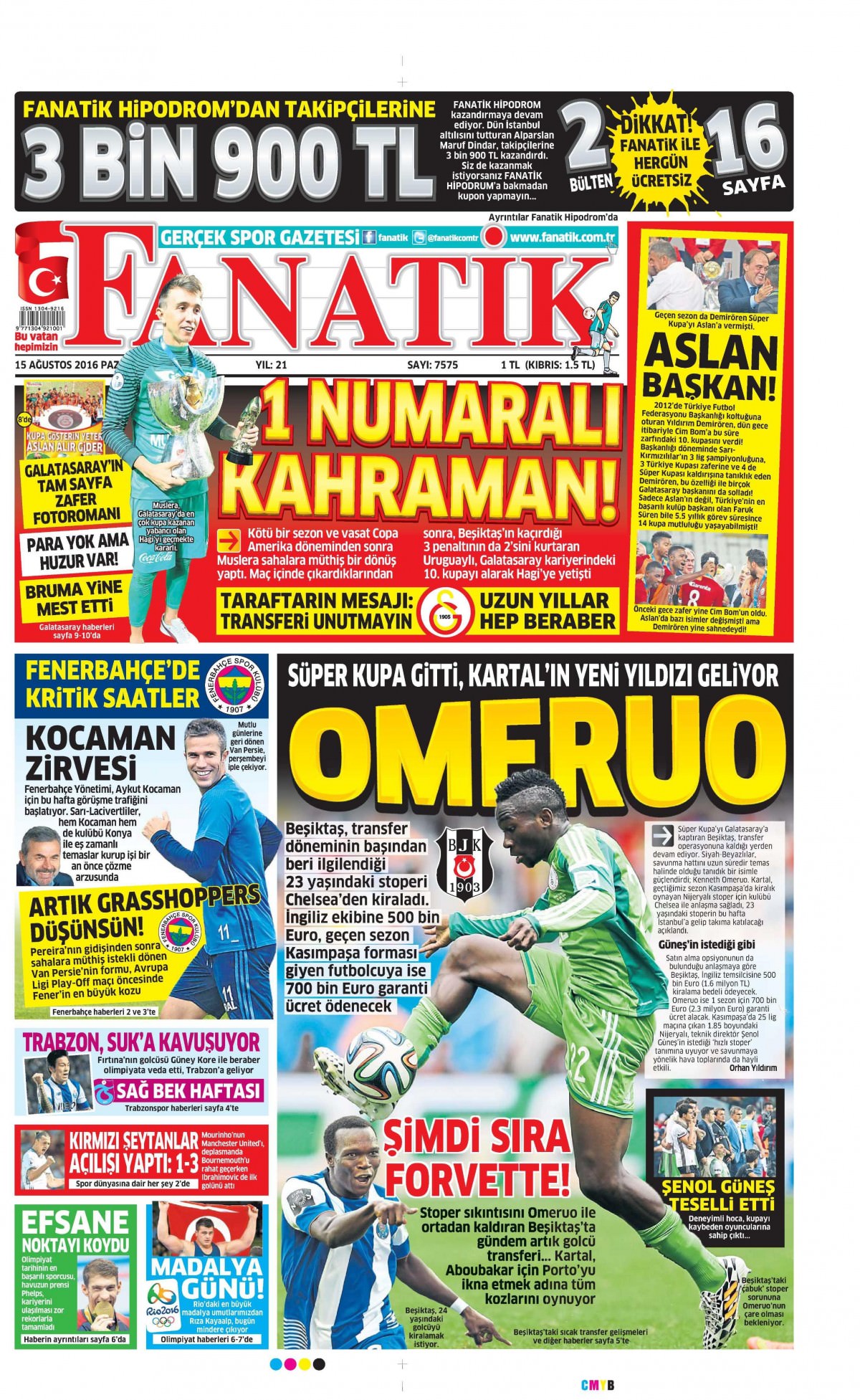 15 Ağustos 2016 gazete manşetleri - 938