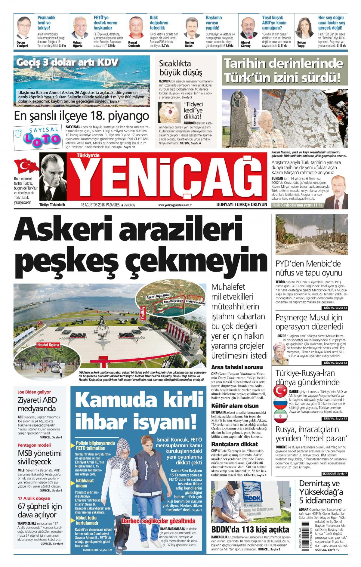 15 Ağustos 2016 gazete manşetleri - 914