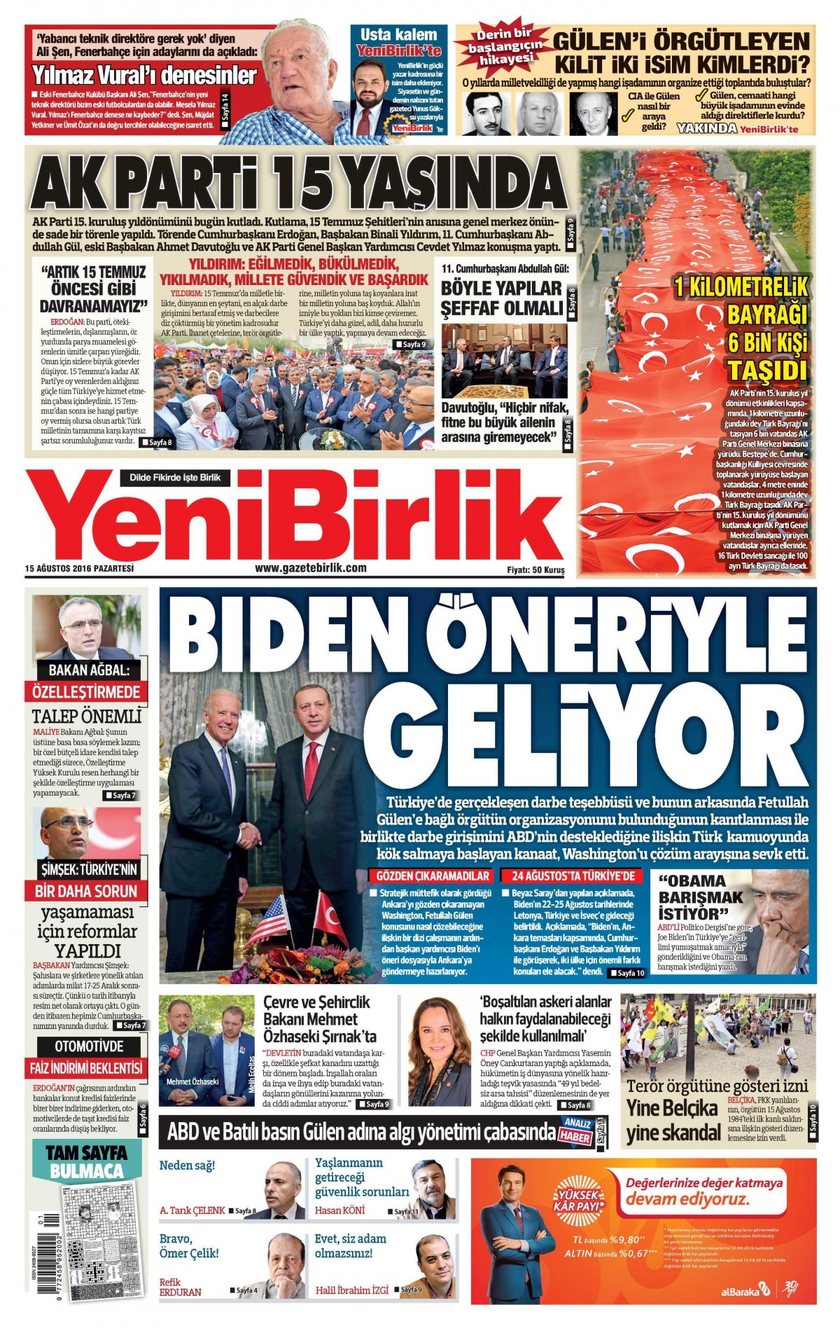 15 Ağustos 2016 gazete manşetleri - 757