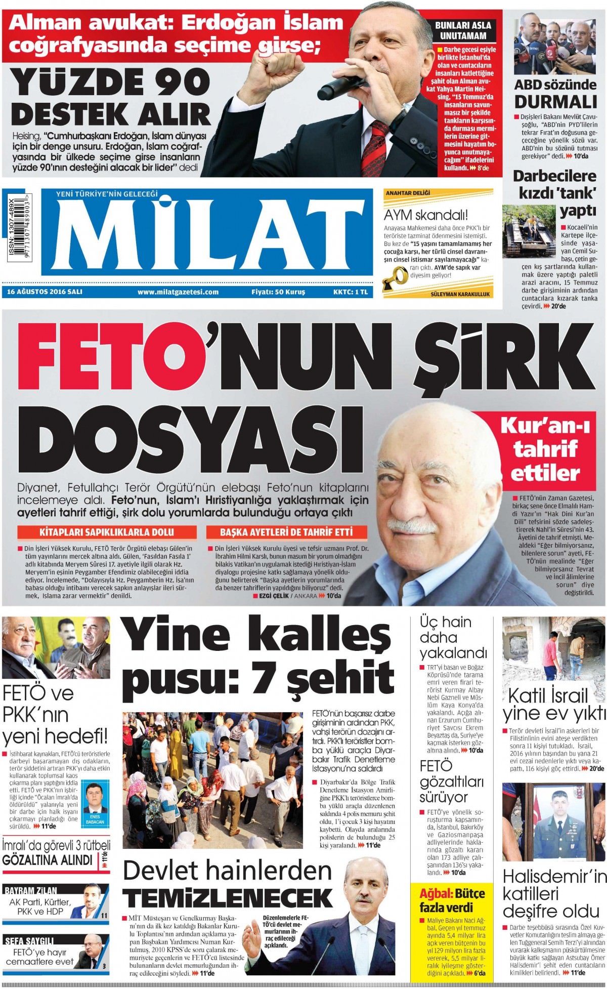 16 Ağustos 2016 gazete manşetleri - 517