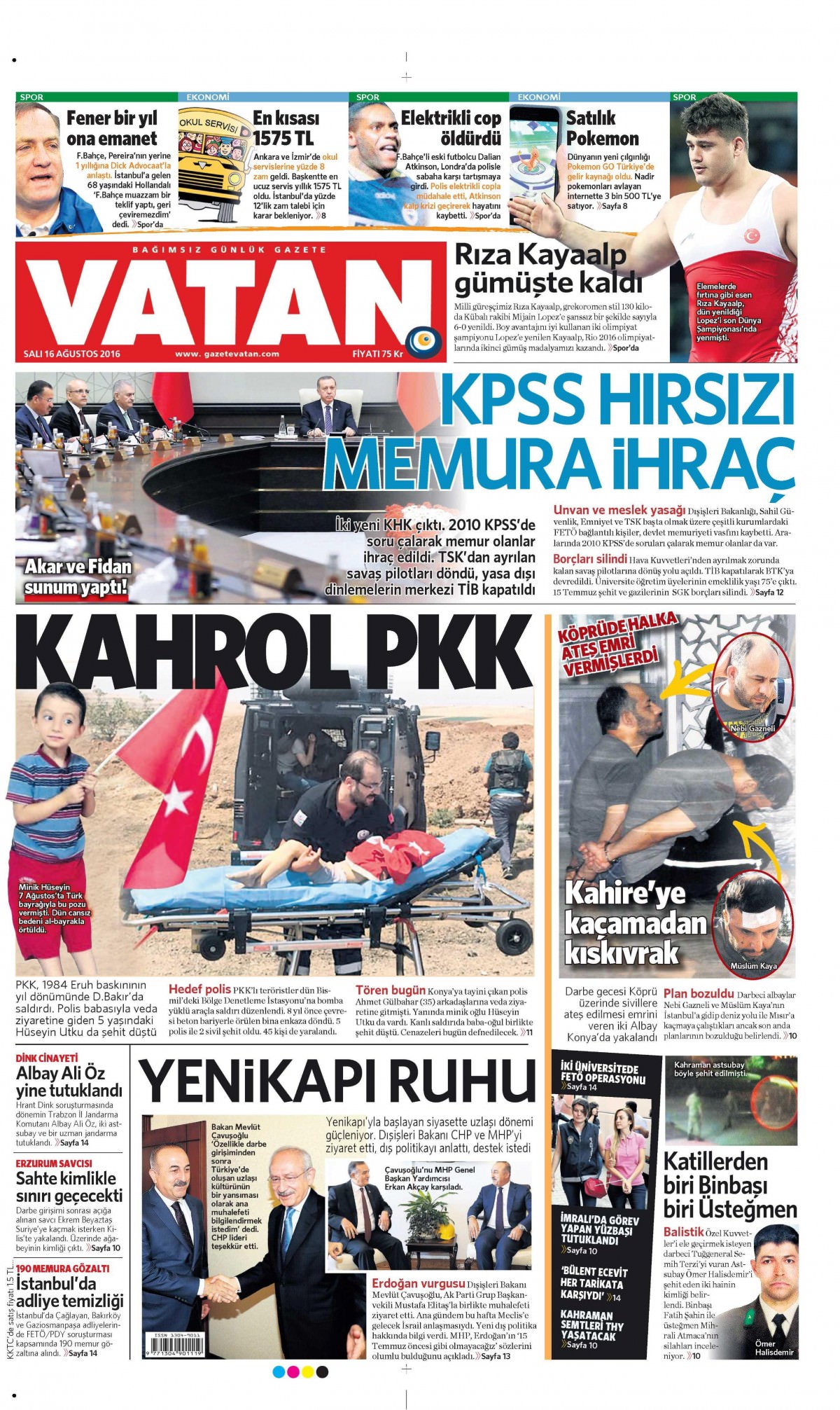 16 Ağustos 2016 gazete manşetleri - 738