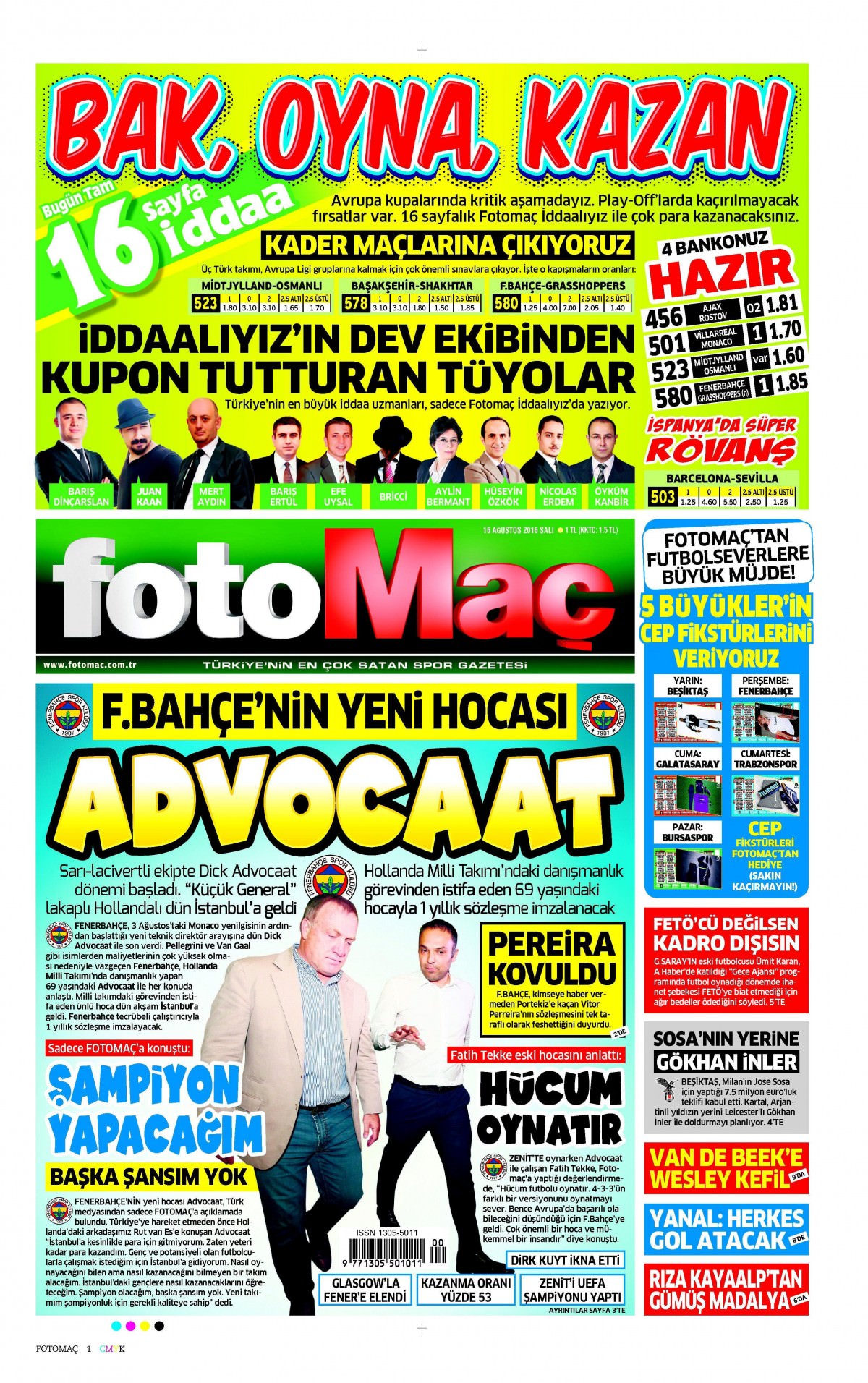 16 Ağustos 2016 gazete manşetleri - 868