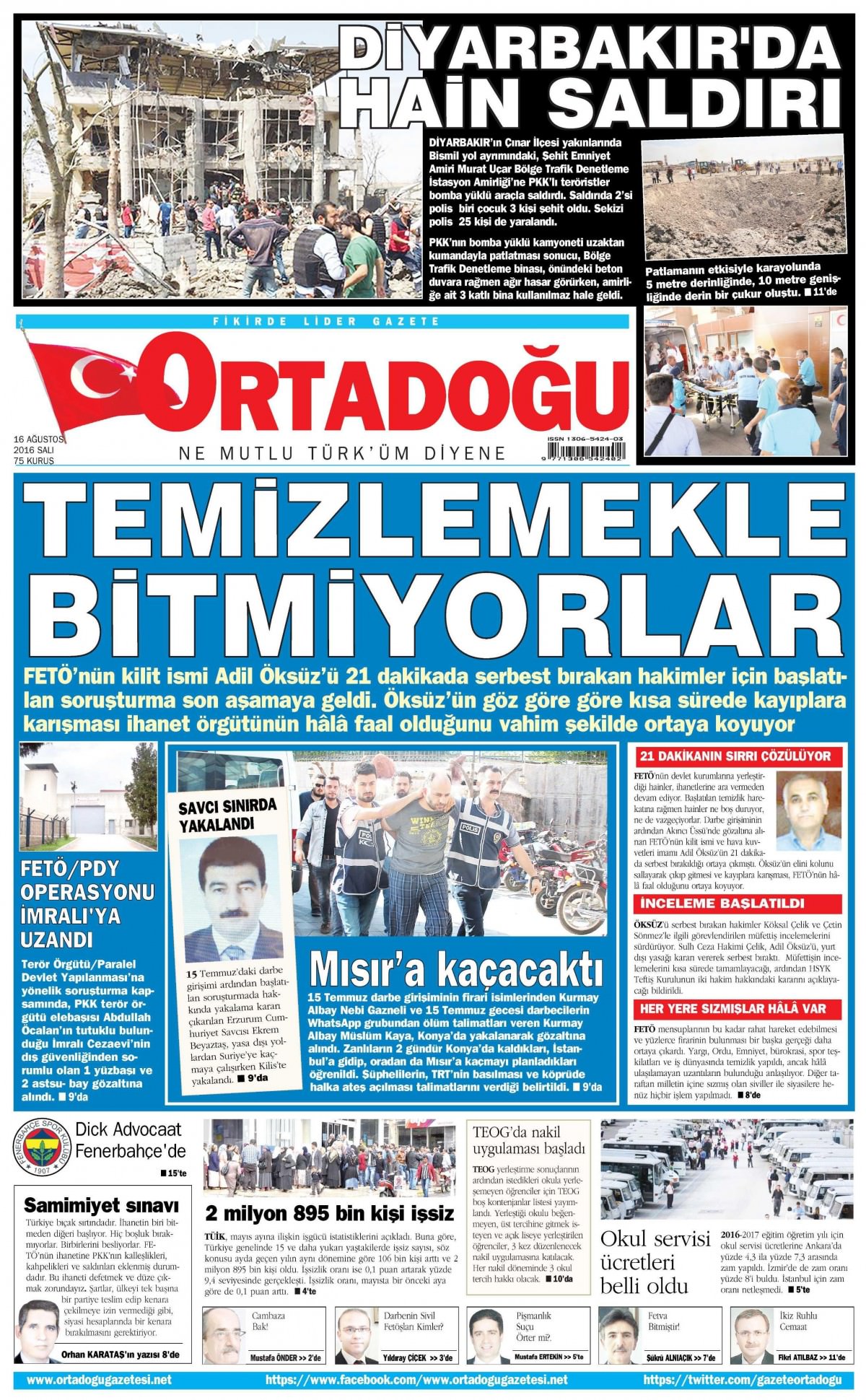 16 Ağustos 2016 gazete manşetleri - 815