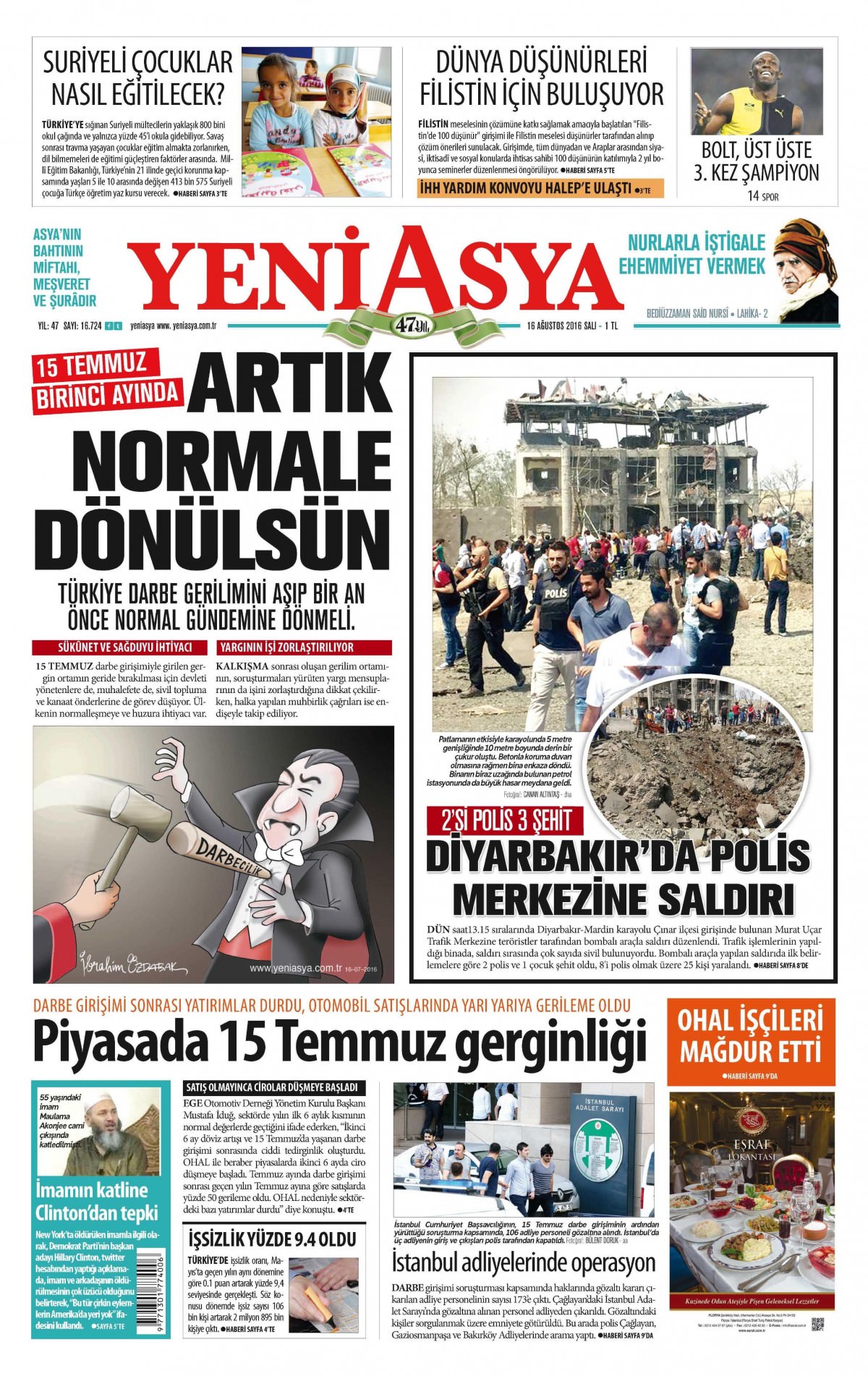 16 Ağustos 2016 gazete manşetleri - 691