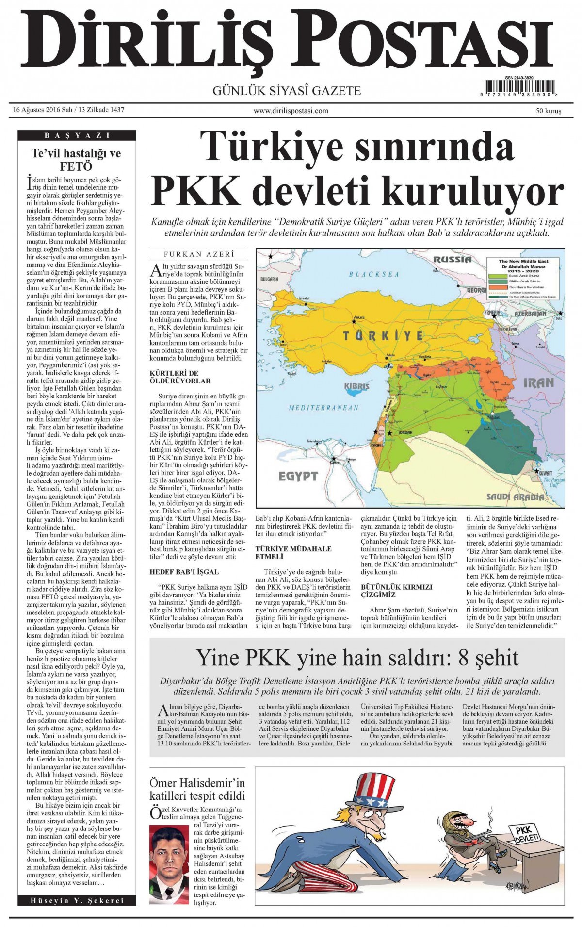 16 Ağustos 2016 gazete manşetleri - 823