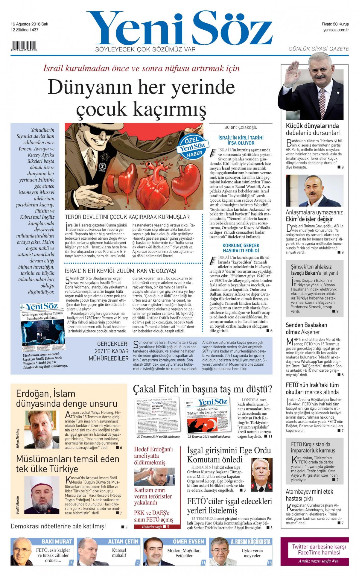 16 Ağustos 2016 gazete manşetleri - 624