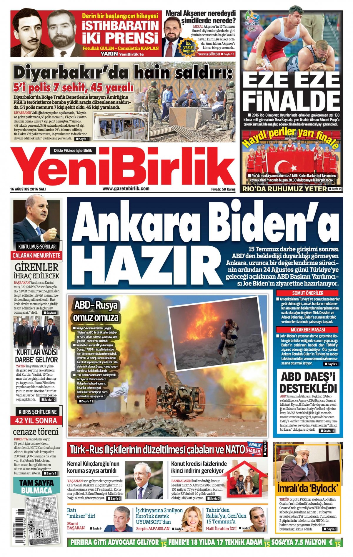 16 Ağustos 2016 gazete manşetleri - 926