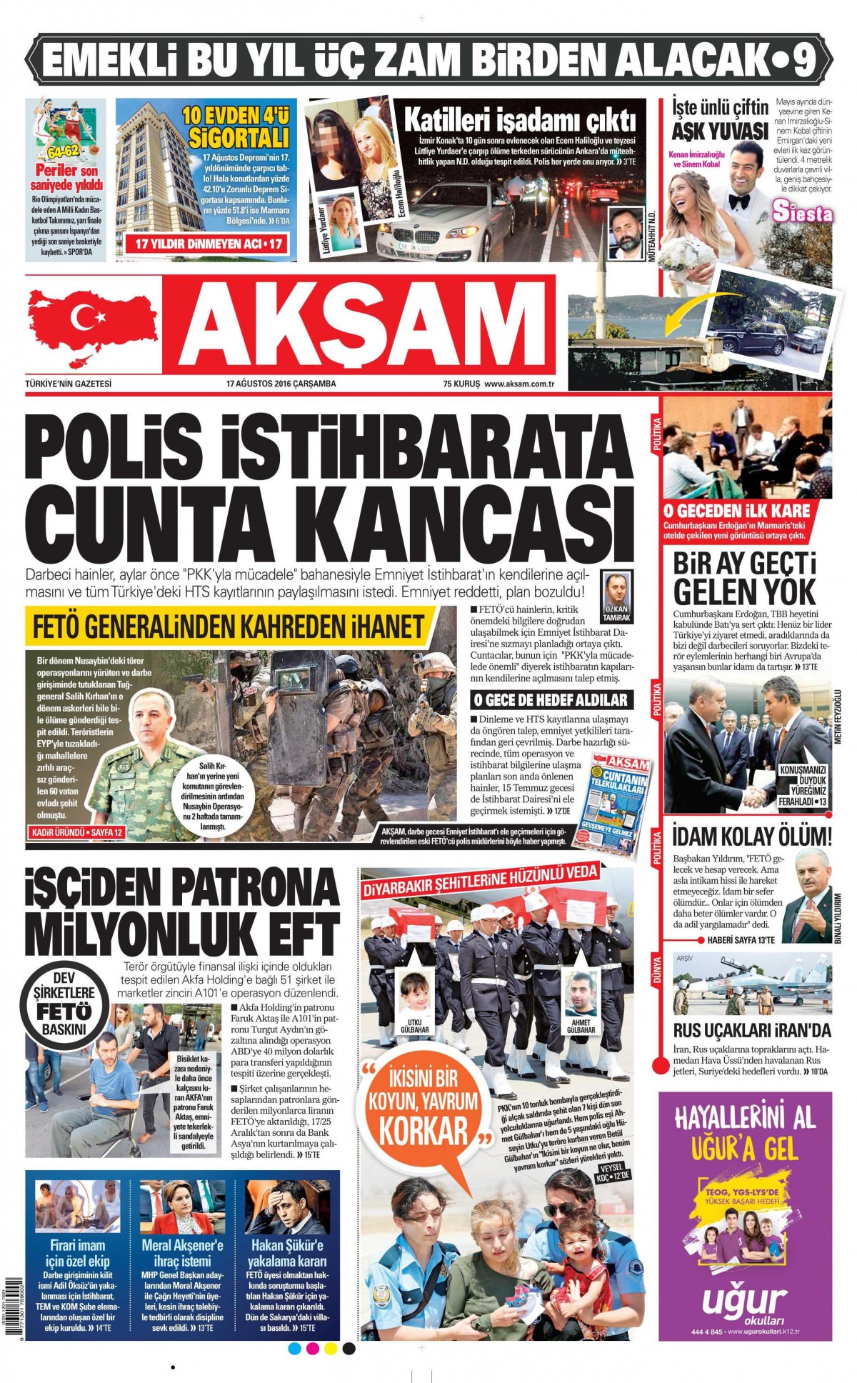 17 Ağustos 2016 gazete manşetleri - 707