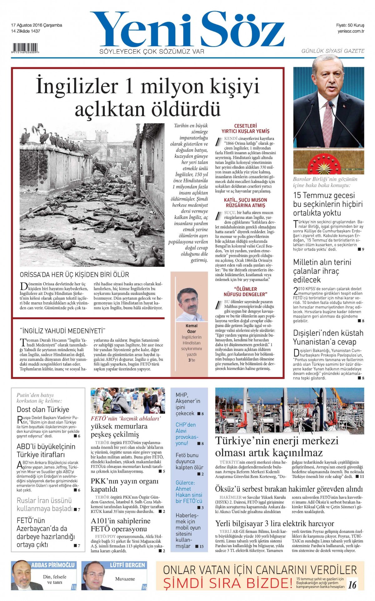 17 Ağustos 2016 gazete manşetleri - 583