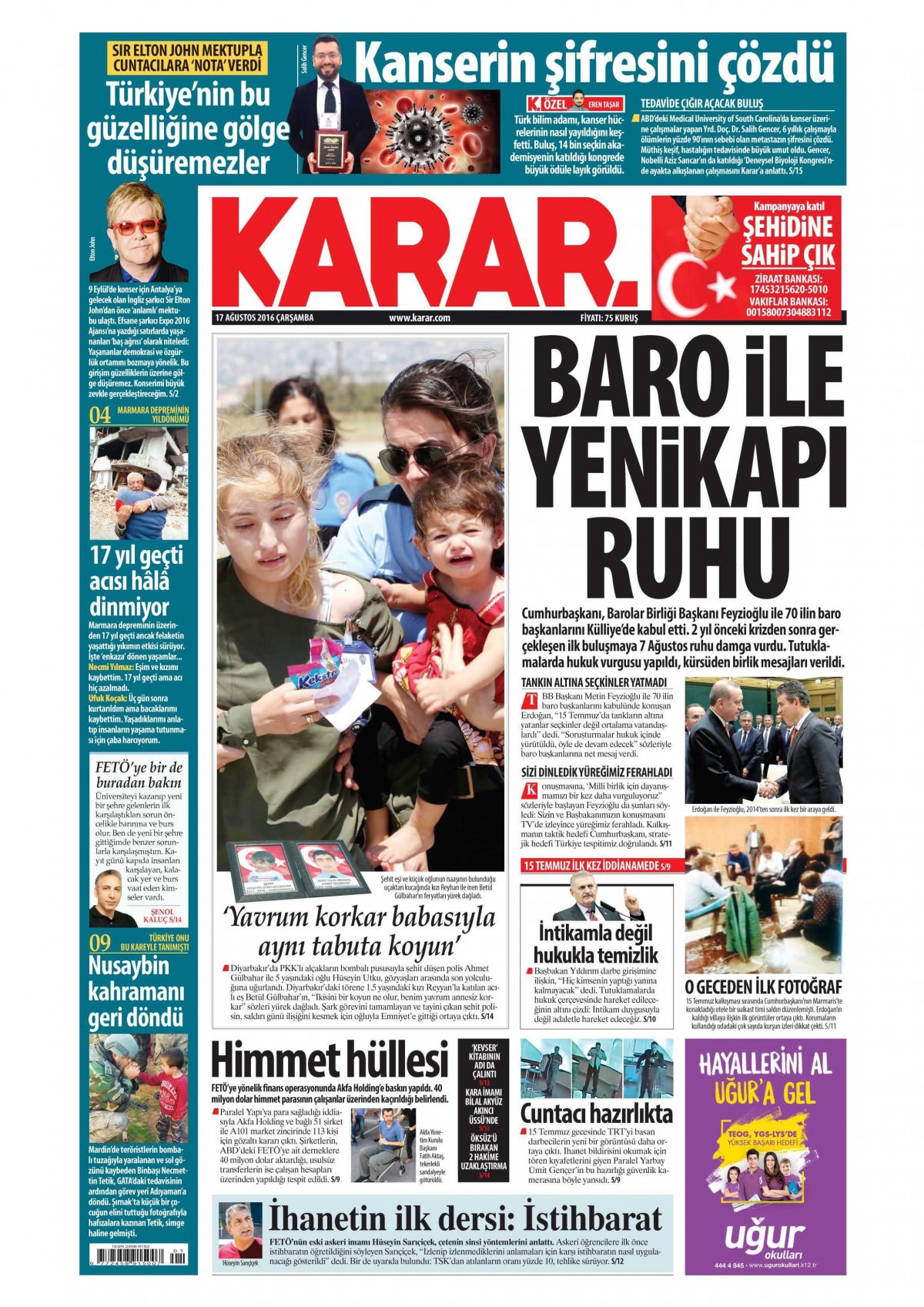 17 Ağustos 2016 gazete manşetleri - 672