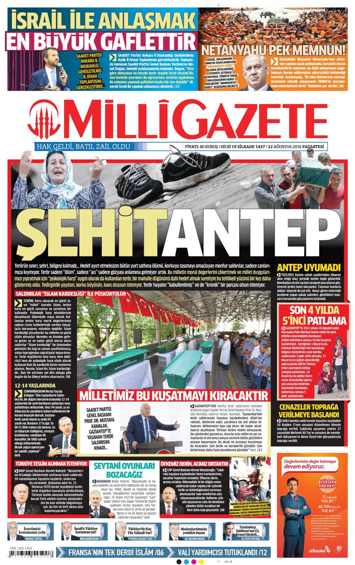 22 Ağustos 2016 gazete manşetleri - 579