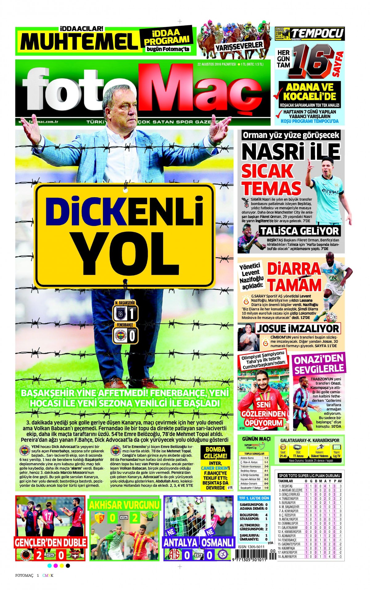 22 Ağustos 2016 gazete manşetleri - 594