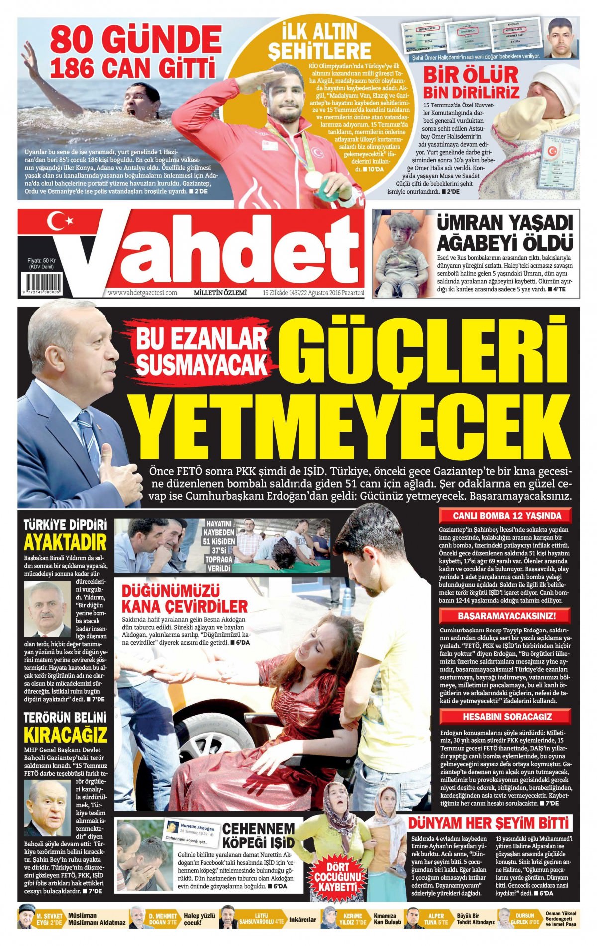 22 Ağustos 2016 gazete manşetleri - 659