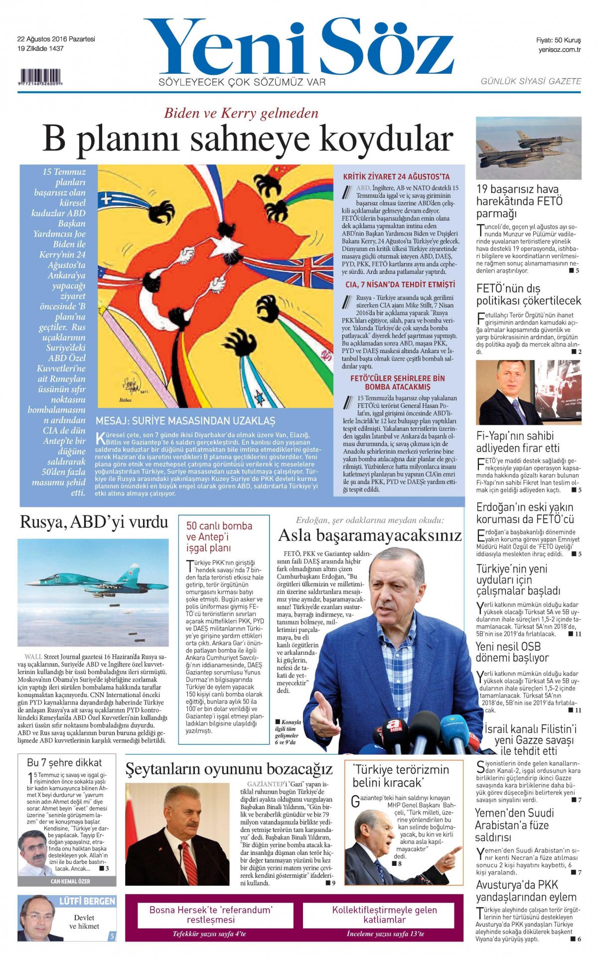 22 Ağustos 2016 gazete manşetleri - 733