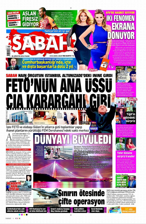 28 Ağustos 2016 gazete manşetleri - 603