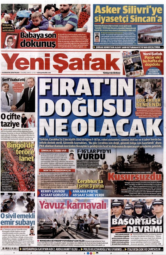28 Ağustos 2016 gazete manşetleri - 867