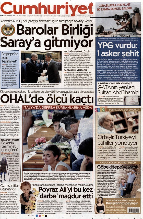 28 Ağustos 2016 gazete manşetleri - 921