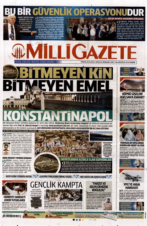 28 Ağustos 2016 gazete manşetleri - 832