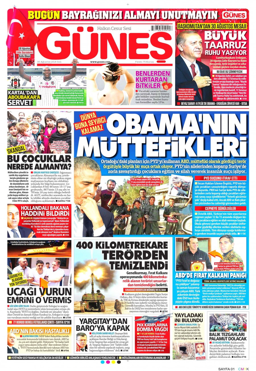 30 Ağustos 2016 gazete manşetleri - 822