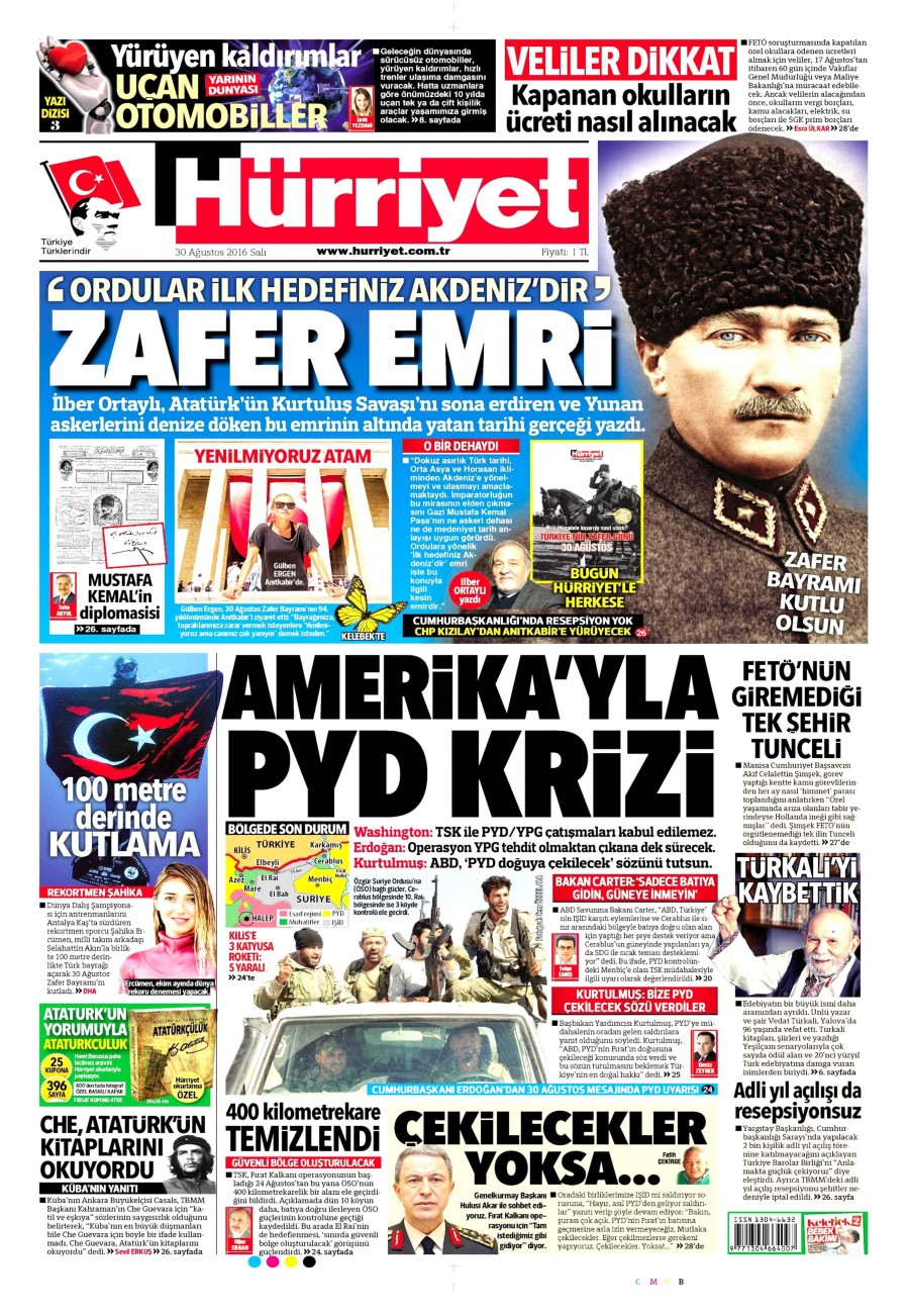 30 Ağustos 2016 gazete manşetleri - 754