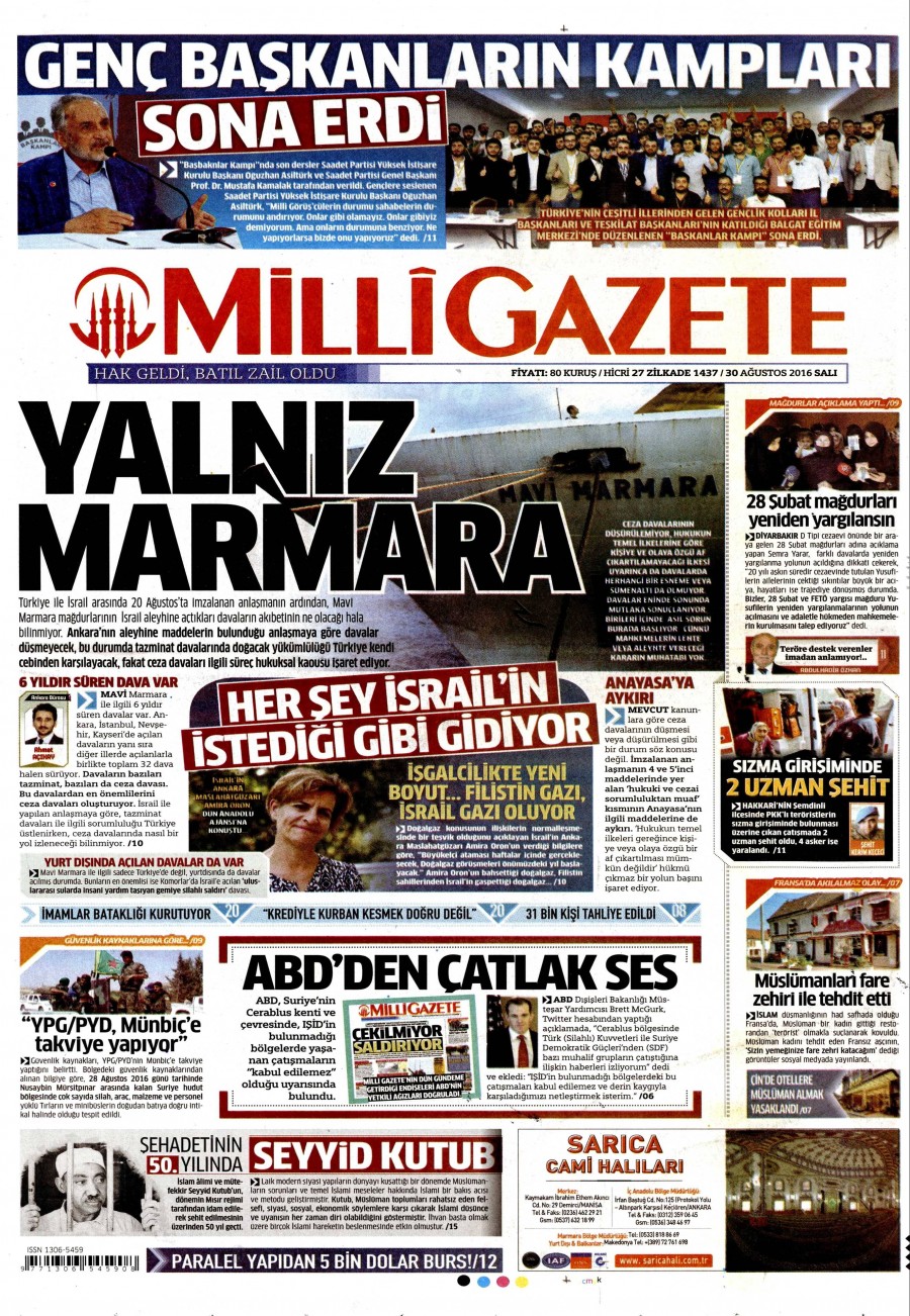 30 Ağustos 2016 gazete manşetleri - 793