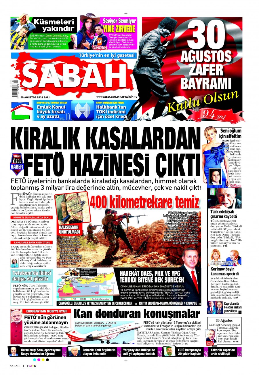 30 Ağustos 2016 gazete manşetleri - 553