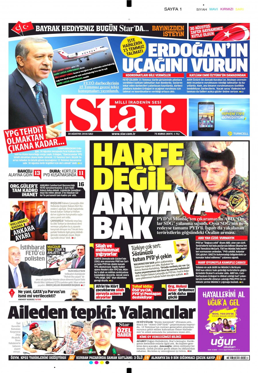 30 Ağustos 2016 gazete manşetleri - 702