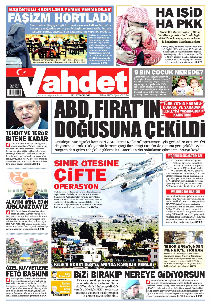 30 Ağustos 2016 gazete manşetleri - 573