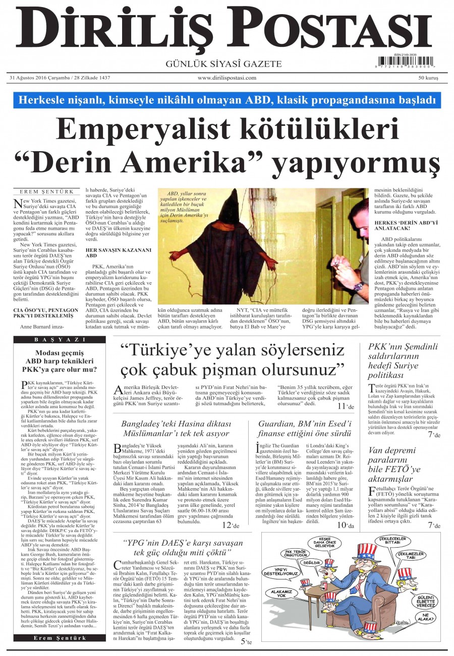 31 Ağustos 2016 gazete manşetleri - 578