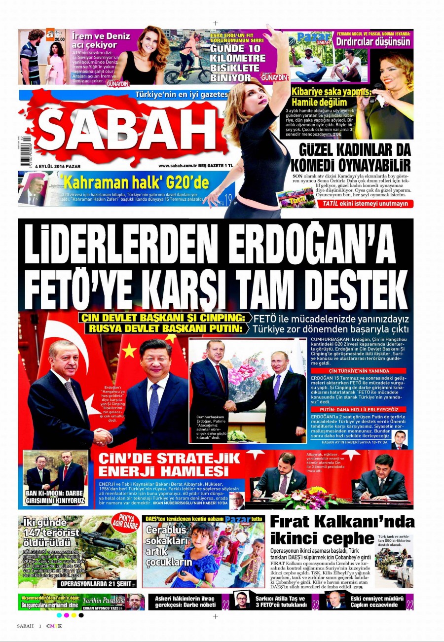 4 Eylül 2016 gazete manşetleri - 606