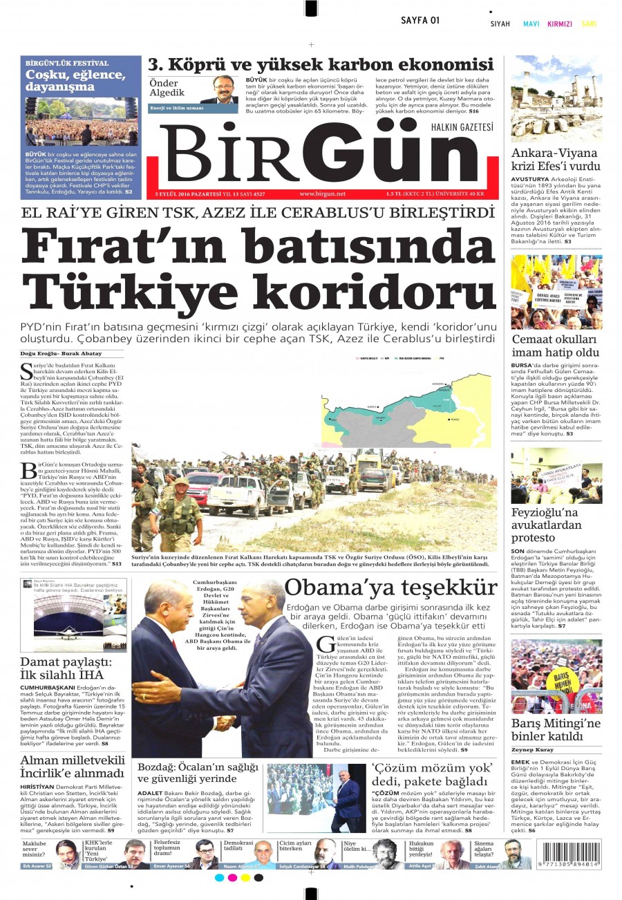5 Eylül 2016 gazete manşetleri - 908