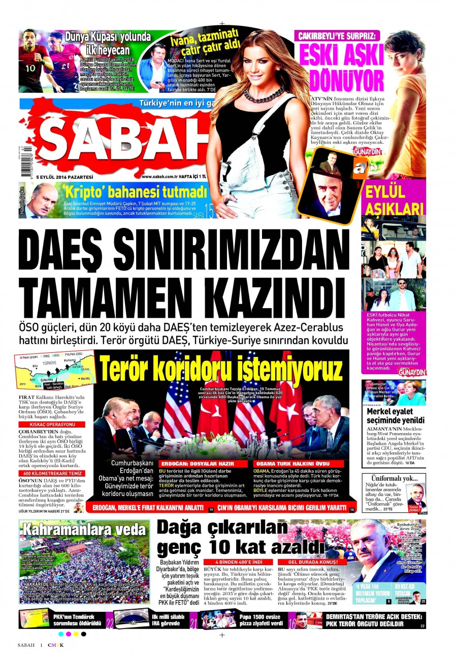 5 Eylül 2016 gazete manşetleri - 674