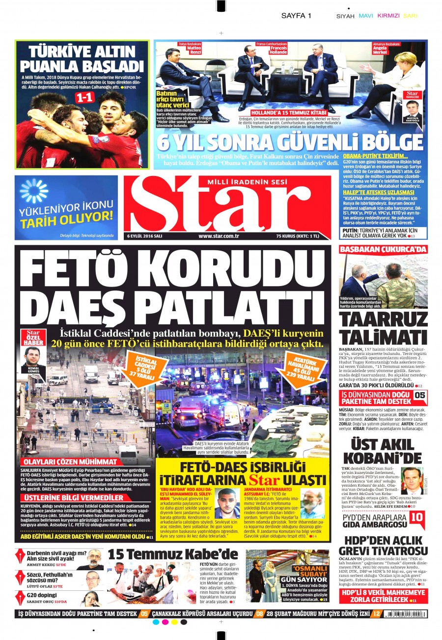 6 Eylül 2016 gazete manşetleri - 616