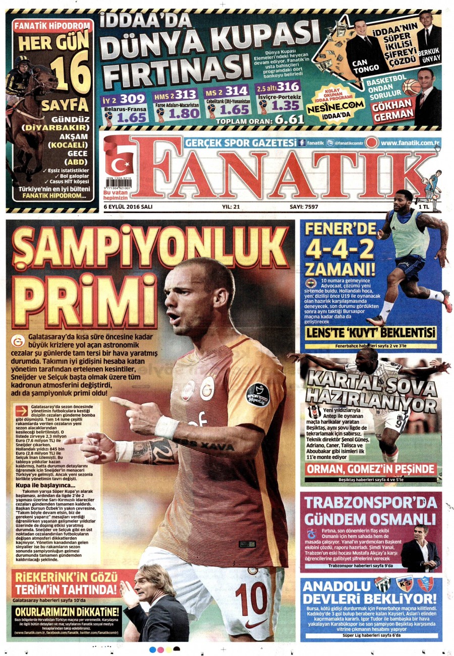 6 Eylül 2016 gazete manşetleri - 741