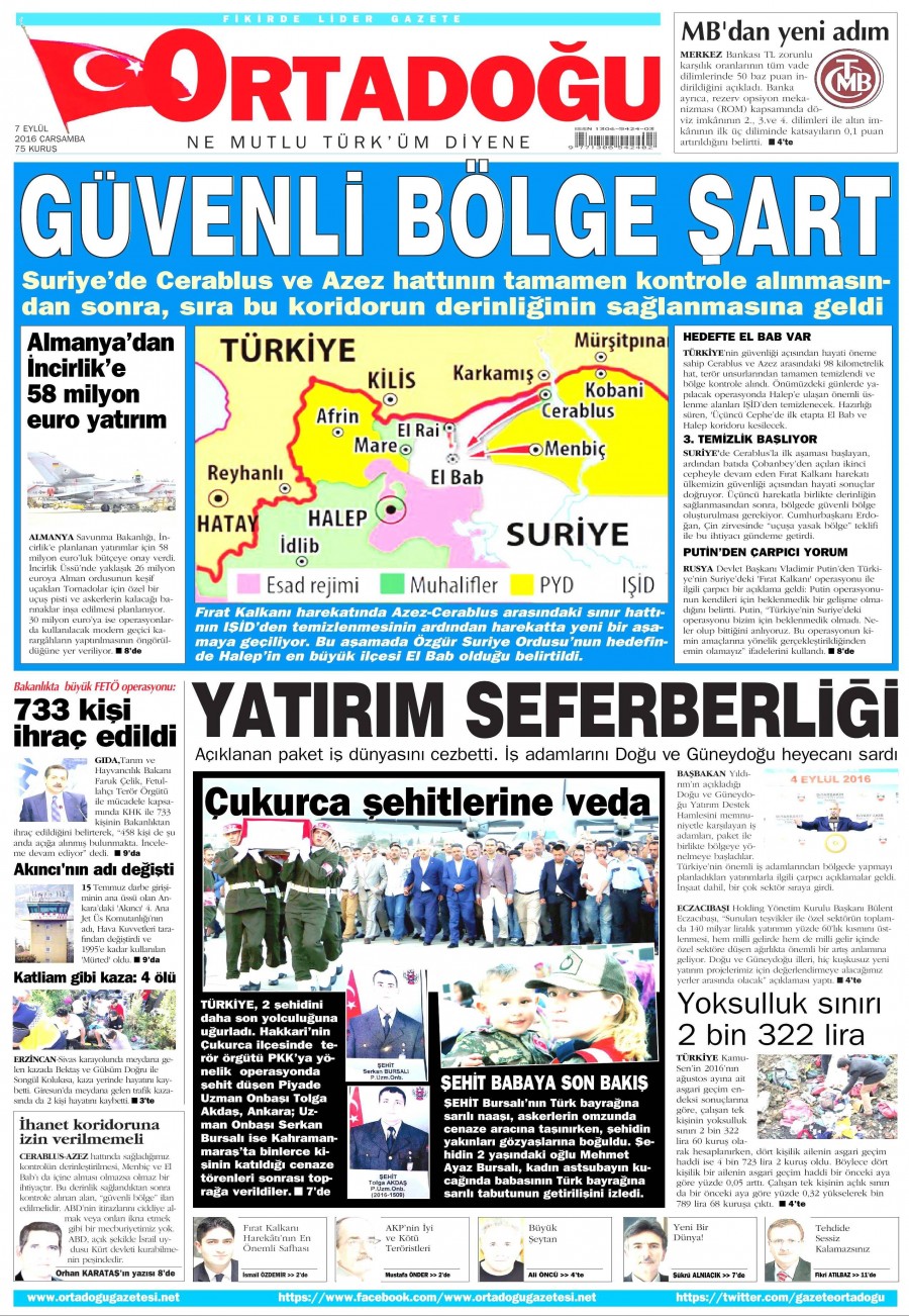 7 Eylül 2016 gazete manşetleri - 752